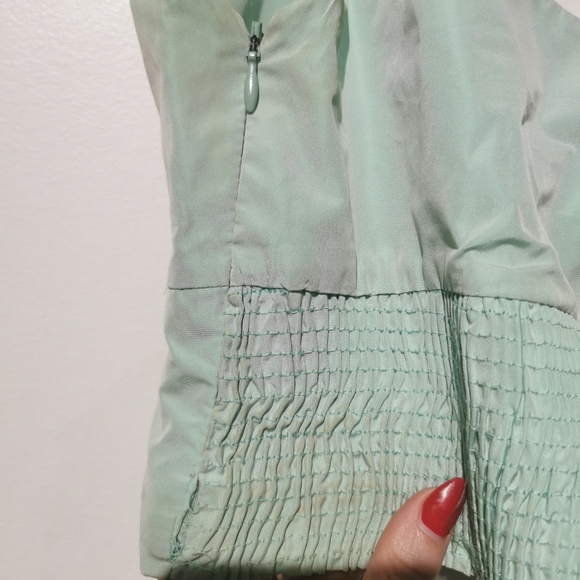 Zara Limited Edition Pastel Green Puff Sleeve One Shoulder Large Crop Top - Picture 9 of 10